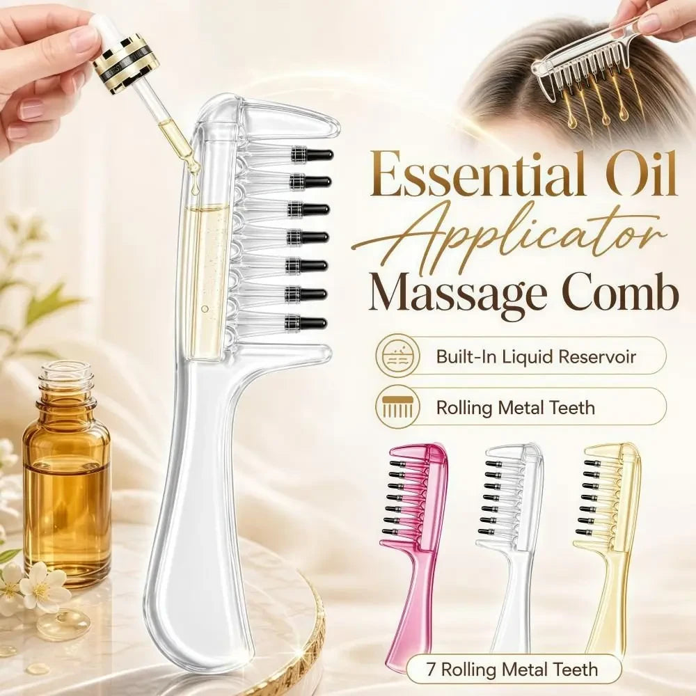 Transparent Scalp Massage Hair Oil Applicator Comb