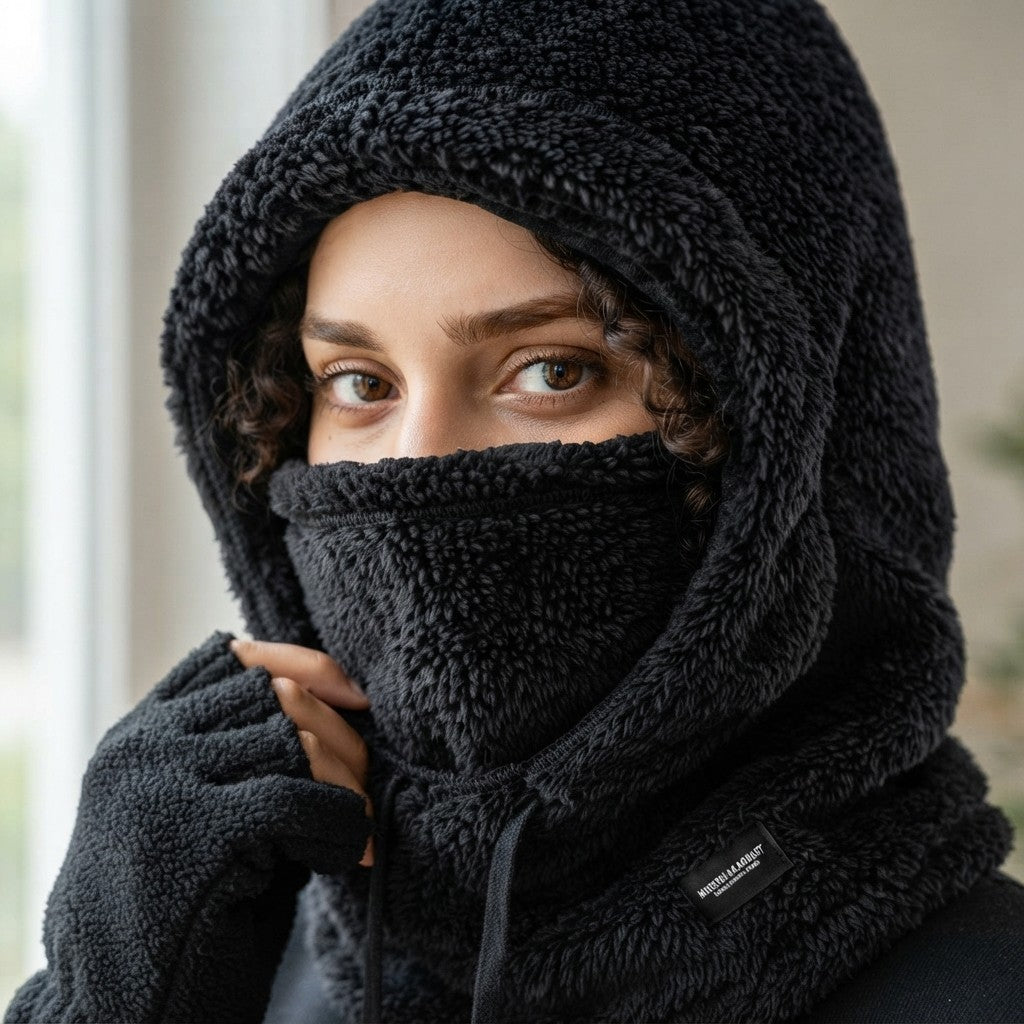 Winter Thermal Beanie Hat with Scarf and Mask